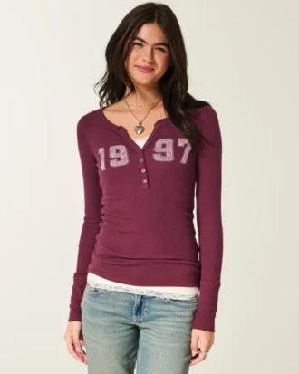 1997 Henley con estampado