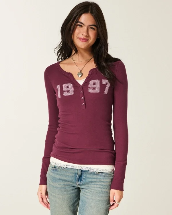 1997 Henley con estampado 1997 Henley con estampado