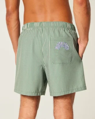 Bañador tipo volley de seersucker hasta la mitad del muslo