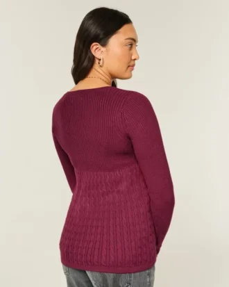 Babydoll de manga larga y cuello cuadrado