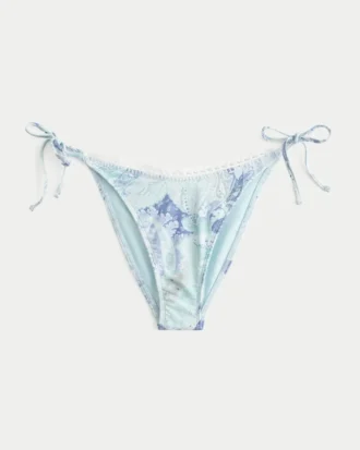 Braguita de bikini atrevida con ribete de estilo croché y lazo lateral