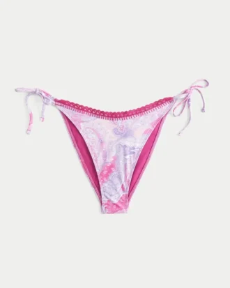 Braguita de bikini atrevida con ribete de estilo croché y lazo lateral