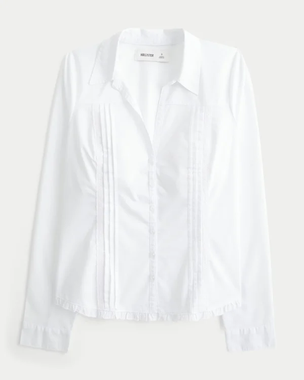 Camisa con encaje y botones Camisa con encaje y botones