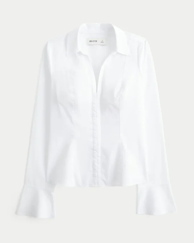 Camisa con mangas acampanadas Camisa con mangas acampanadas