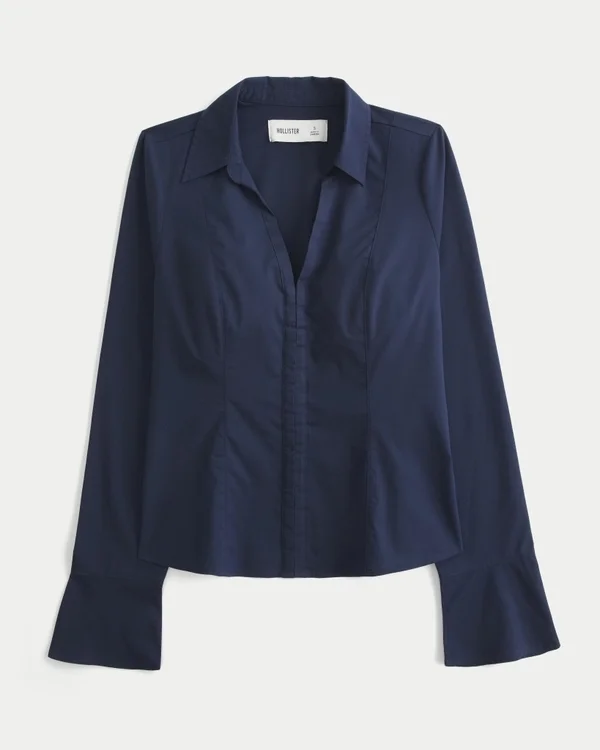 Camisa con mangas acampanadas Camisa con mangas acampanadas