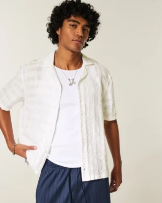 Camisa de manga corta con estampado texturizado