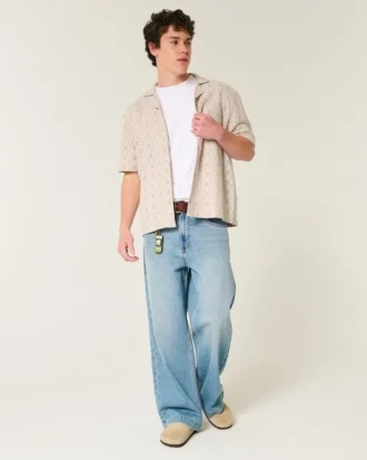 Camisa de manga corta con estilo de croché