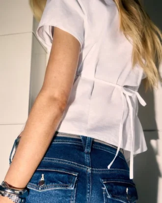 Camisa de manga corta de popelín