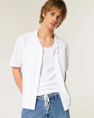 Camisa de manga corta de seersucker