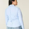 Camisa elástica de popelín con botones Camisa elástica de popelín con botones