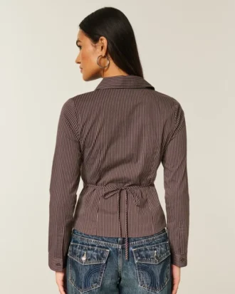 Camisa elástica de popelín estilo esmoquin