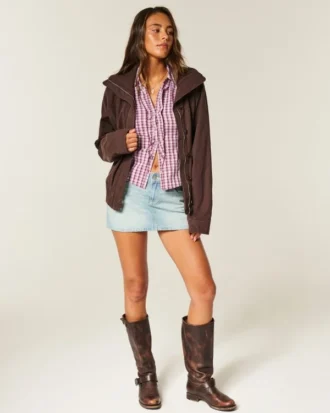 Camisa elástica de popelín estilo esmoquin