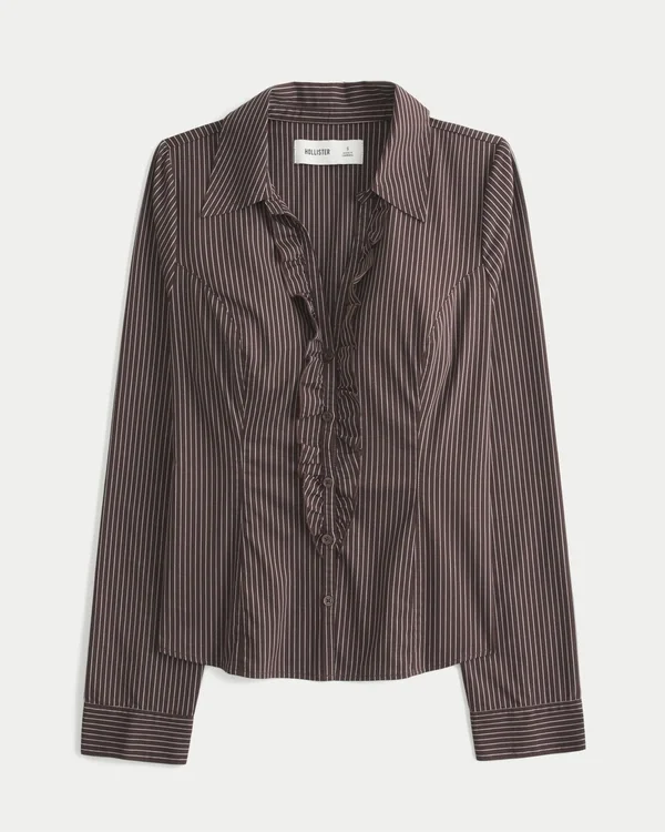 Camisa elástica de popelín estilo esmoquin Camisa elástica de popelín estilo esmoquin