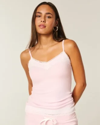 Camiseta con ribete de encaje