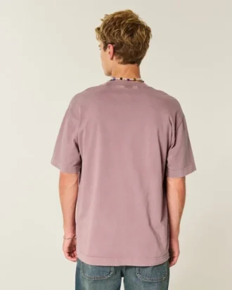 Camiseta de algodón lavado grueso y corte cuadrado