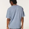 Camiseta de cuello redondo con efecto flameado