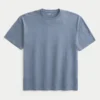 Camiseta de cuello redondo con efecto flameado