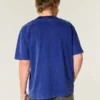 Camiseta de cuello redondo lavada, gruesa y holgada Camiseta de cuello redondo lavada, gruesa y holgada