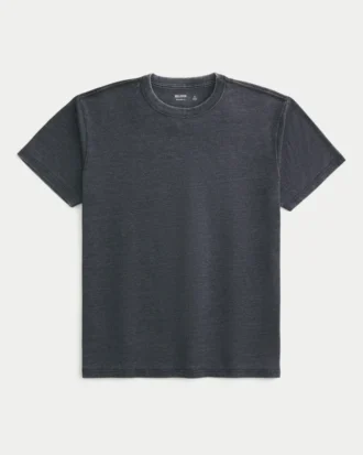 Camiseta de cuello redondo lavada y holgada.