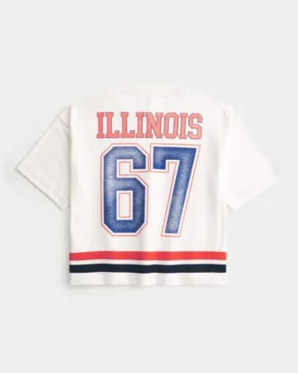 Camiseta de fútbol americano con gráfico de los Fighting Illini de la Universidad de Illinois