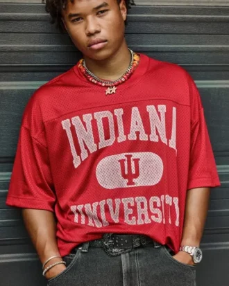 Camiseta de fútbol americano con gráfico de los Hoosiers de la Universidad de Indiana