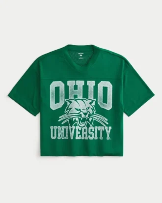 Camiseta de fútbol con gráfico de los Bobcats de la Universidad de Ohio Camiseta de fútbol con gráfico de los Bobcats de la Universidad de Ohio