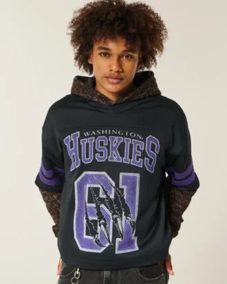 Camiseta de fútbol con gráfico de los Huskies de la Universidad de Washington Camiseta de fútbol con gráfico de los Huskies de la Universidad de Washington