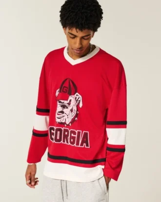 Camiseta de hockey con estampado de los Bulldogs de la Universidad de Georgia Camiseta de hockey con estampado de los Bulldogs de la Universidad de Georgia