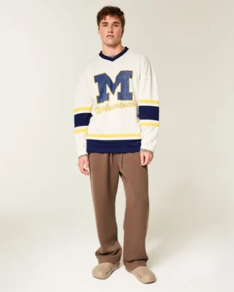 Camiseta de hockey con estampado de los Wolverines de la Universidad de Michigan Camiseta de hockey con estampado de los Wolverines de la Universidad de Michigan