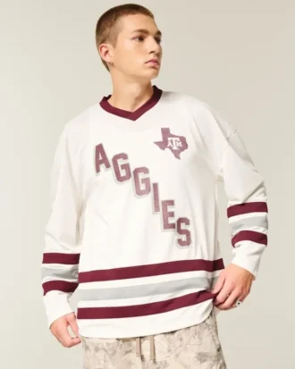 Camiseta de hockey con gráfico de los Aggies de la Universidad de Texas A&M Camiseta de hockey con gráfico de los Aggies de la Universidad de Texas A&M