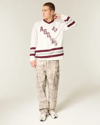 Camiseta de hockey con gráfico de los Aggies de la Universidad de Texas A&M Camiseta de hockey con gráfico de los Aggies de la Universidad de Texas A&M
