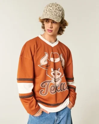 Camiseta de hockey con gráfico de los Longhorns de la Universidad de Texas en Austin Camiseta de hockey con gráfico de los Longhorns de la Universidad de Texas en Austin