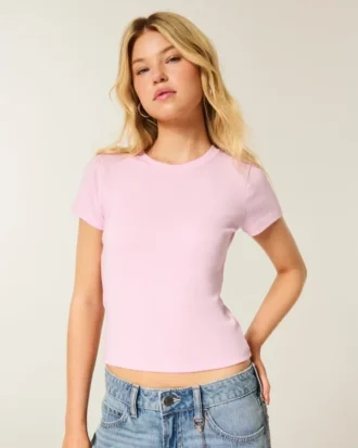 Camiseta de manga corta con cuello redondo para bebé