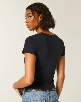 Camiseta de manga corta con cuello redondo para bebé