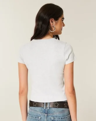 Camiseta de manga corta con cuello redondo para bebé
