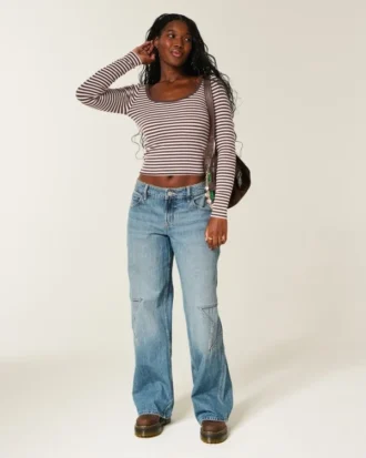 Camiseta de manga larga con cuello redondo