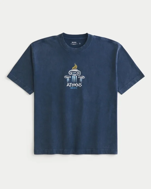 Camiseta gráfica Athens de corte cuadrado y tejido grueso Camiseta gráfica Athens de corte cuadrado y tejido grueso