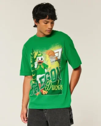 Camiseta gráfica Boxy de los Ducks de la Universidad de Oregón