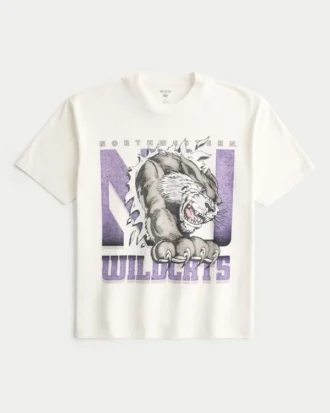 Camiseta gráfica cuadrada de los Wildcats de la Universidad Northwestern