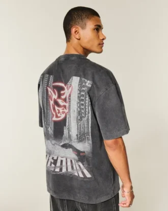 Camiseta gráfica Dodge Demon de corte cuadrado y tejido grueso