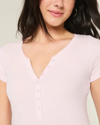 Camiseta Henley de manga corta