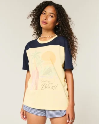 Camiseta oversize con estampado de Brasil
