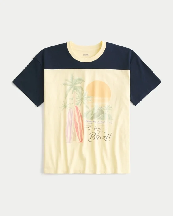 Camiseta oversize con estampado de Brasil Camiseta oversize con estampado de Brasil