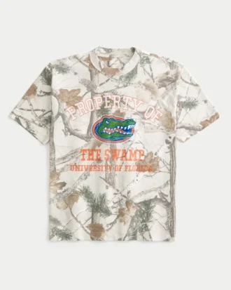 Camiseta oversize de manga corta con estampado de camuflaje de los Gators de la Universidad de Florida
