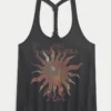 Camiseta sin mangas con espalda nadadora y diseño trenzado Good Times Fest Camiseta sin mangas con espalda nadadora y diseño trenzado Good Times Fest