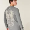 Camiseta térmica con estampado de rosa y alas de ángel Camiseta térmica con estampado de rosa y alas de ángel