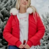 Chaqueta acolchada con estampado y cremallera
