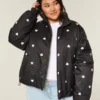 Chaqueta acolchada con estampado y cremallera