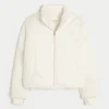 Chaqueta acolchada con estampado y cremallera