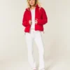 Chaqueta acolchada con estampado y cremallera